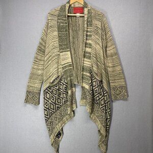 Akira Chicago Sweater Cardigan Womens Large Waterfall Boho Southwestern Soft